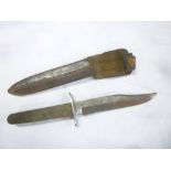 A 19th Century English Bowie knife by Herdert Robinson of Sheffield with 6" blade,