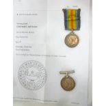 Two British War medals including No.147404 Gnr. A.Carhart R.A. (403 Bty.220th Bde.