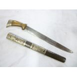 An Eastern dagger with 12" single edged blade,