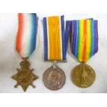 A 1914/15 Star trio of medals awarded to No.17974 Pte.E. Mannell D.C.L.