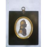 A George III miniature portrait of a gentleman signed Newton 1814 in ebonised and gilt frame