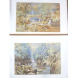 E**Salter - watercolours River scenes, one signed and dated 1891,