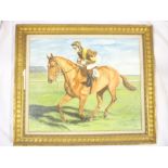 Antonia Armstrong - oil on canvas Study of a racehorse and jockey "The Pride of Barnes", signed,