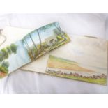 Two albums of watercolour sketches including South African scenes from Natal and other landscapes