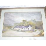 J**A**Roberts - watercolour "Cottages near Dartmouth",