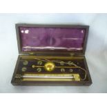 An old brass mounted Sike's hydrometer by J Lord of London in fitted mahogany case