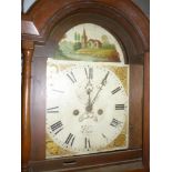 A 19th Century Cornish longcase clock by W Uglow of Truro with 12" painted arched dial,