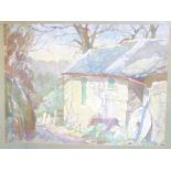 G**Rich - watercolour "An Old Barn, Drift, Cornwall", signed, labelled to verso,