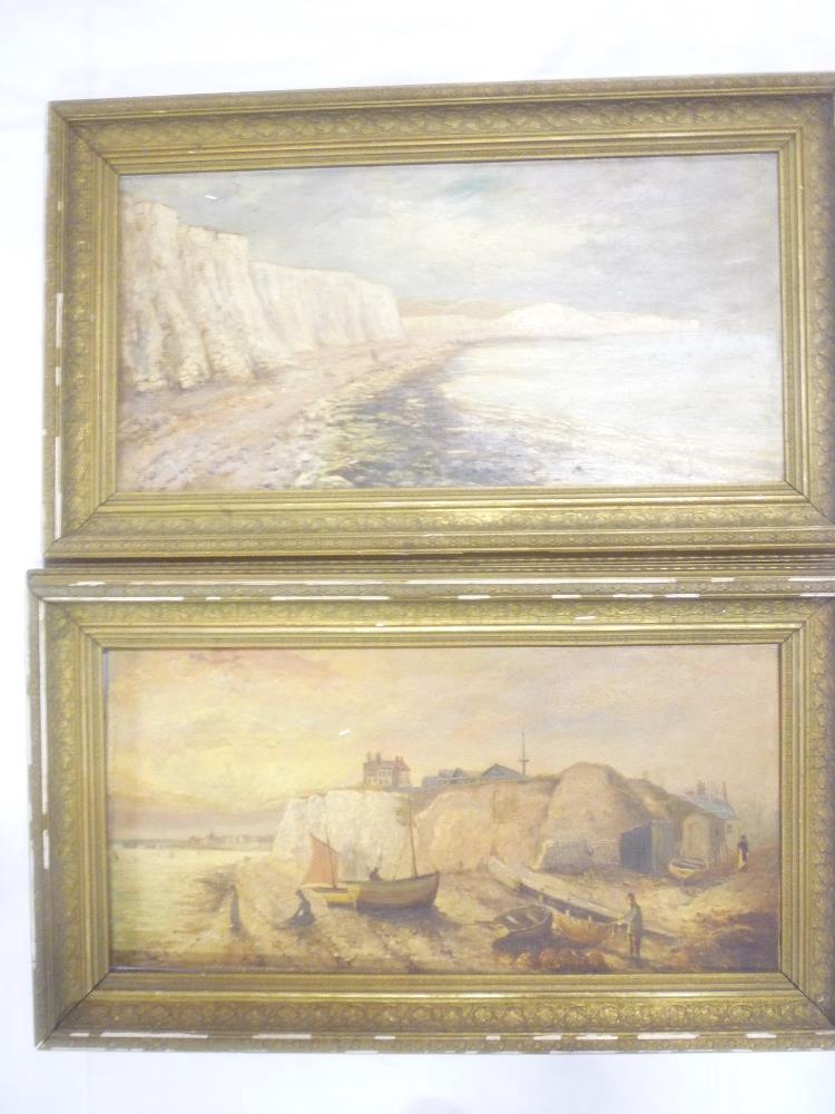 Williamson - oils on canvases "Rottingdean Looking East" and one other coastal oil painting with