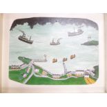 O'Brien - oil on board Naive study of St Ives, signed,