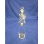 A Danish Holmegaard glass liqueur decanter and stopper with decorated neck