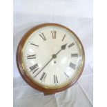 An old school style wall clock with painted circular dial,