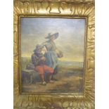 A**M**V** Hammond - oil on canvas A coastal scene with male and female with baskets,