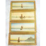Garman Morris - watercolours Four coastal scenes with sailing boats, signed,