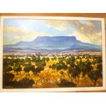 Dale Elliott - oil on board Table Mountain South Africa, signed, labelled to verso,
