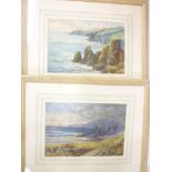 E**A**Pettitt - watercolours "The Lizard" and Cornish coastal scene, signed, one inscribed,