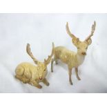 A Beswick china recumbent deer (No.