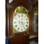 A 19th Century Cornish longcase clock by Benjamin Michael of St Austell with 12" painted arched