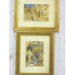G**Jolley - watercolours "An Old Corner of Naples/Old Convent Naples" signed with initials,