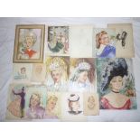 Violet Birch - watercolours Various framed and unframed studies of females,