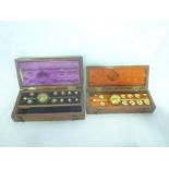 Two cased Syke's hydrometers including brass example by A Rodbard & Co Plymouth and one other