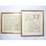 Two late 17th Century hand coloured maps including Middlesex by Robert Morden and "The County