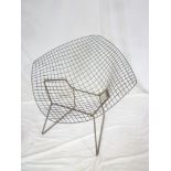 1960's wirework easy chair on tapered stand