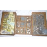 Three small trays containing a selection of various war-gaming figures - unpainted, some in packets,