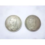 Two Victorian silver crowns - 1890 and 1892