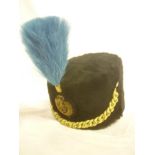 An EIIR RAF Bandsman's busby with embroidered bullion badge and horse hair hackle