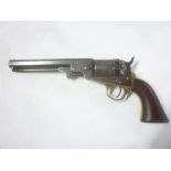 A 19th Century Manhattan Firearms Company Percussion six-shot revolver with 6" barrel marked