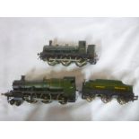 A kit-built GWR OO gauge 2-4-0 locomotive and tender and one other Class 2021 GWR locomotive (2)