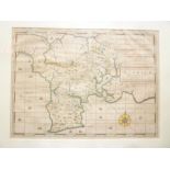 A 17th Century Cornish hand coloured map "The Description of Kirrier Hundred",