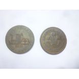 Two Cornish copper mining tokens including 1812 penny token "Payable at Scorrier House" and 1811