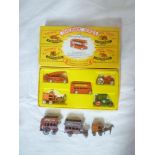 A Matchbox series 40th Anniversary five-piece commemorative vehicle set and three others