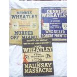 Three Dennis Wheatley Murder Mystery volumes with applied clues and information