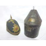 A post 1902 Officer's green cloth helmet of the Duke of Cornwall's Light Infantry with silver/gilt