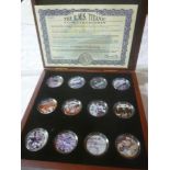 A set of twelve RMS Titanic enamelled Morgan half dollar commemorative coins,