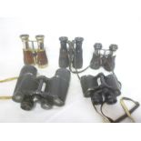 Five pairs of binoculars including 10 x 50 by Carl Zeiss Jena;