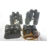 Four pairs of binoculars including 25 x 52 by Lieberman and Gortz; 7 x 50 by Lieberman and Gortz;
