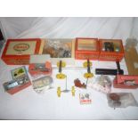 A large selection of Mamod steam items including dismantled steam road roller,