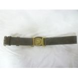 A First War Ordinary Ranks leather waist belt with brass buckle