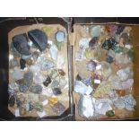 Two boxes containing a large selection of various World Minerals including some unusual examples