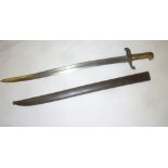 A French model 1842 Yataghan sword bayonet for the model 1840 percussion carbine with single edged
