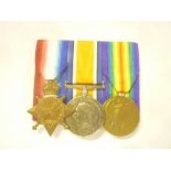 A 1914/15 star trio of medals awarded to No.1311 Pte/A.Cpl. O Goff R.A.M.C.