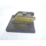 A First War brass and copper Trench Art model of a First War tank, marked "Rotherham,