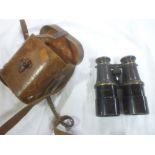 A pair of blackened brass First War Officers binoculars engraved "8th Royal Berks C.Coy.