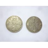 Two Victorian silver double florins - 1889 and 1888