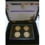 A modern Edward VII silver plated commemorative seven-piece pattern coin set,