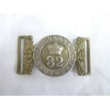 A Victorian Officer's silver-gilt waist belt clasp of the 32nd Cornwall Regiment of Foot